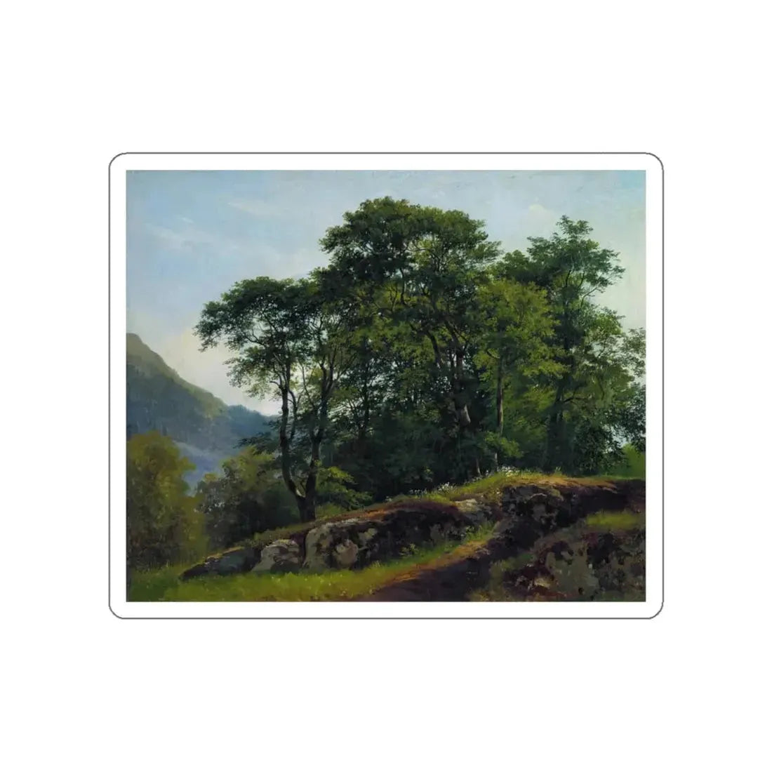 SHISKIN, Ivan Ivanovich - Beech forest in Shveytsarii (Artwork) STICKER Vinyl Die-Cut Decal White Die-Cut 5 Inch - The Sticker Space