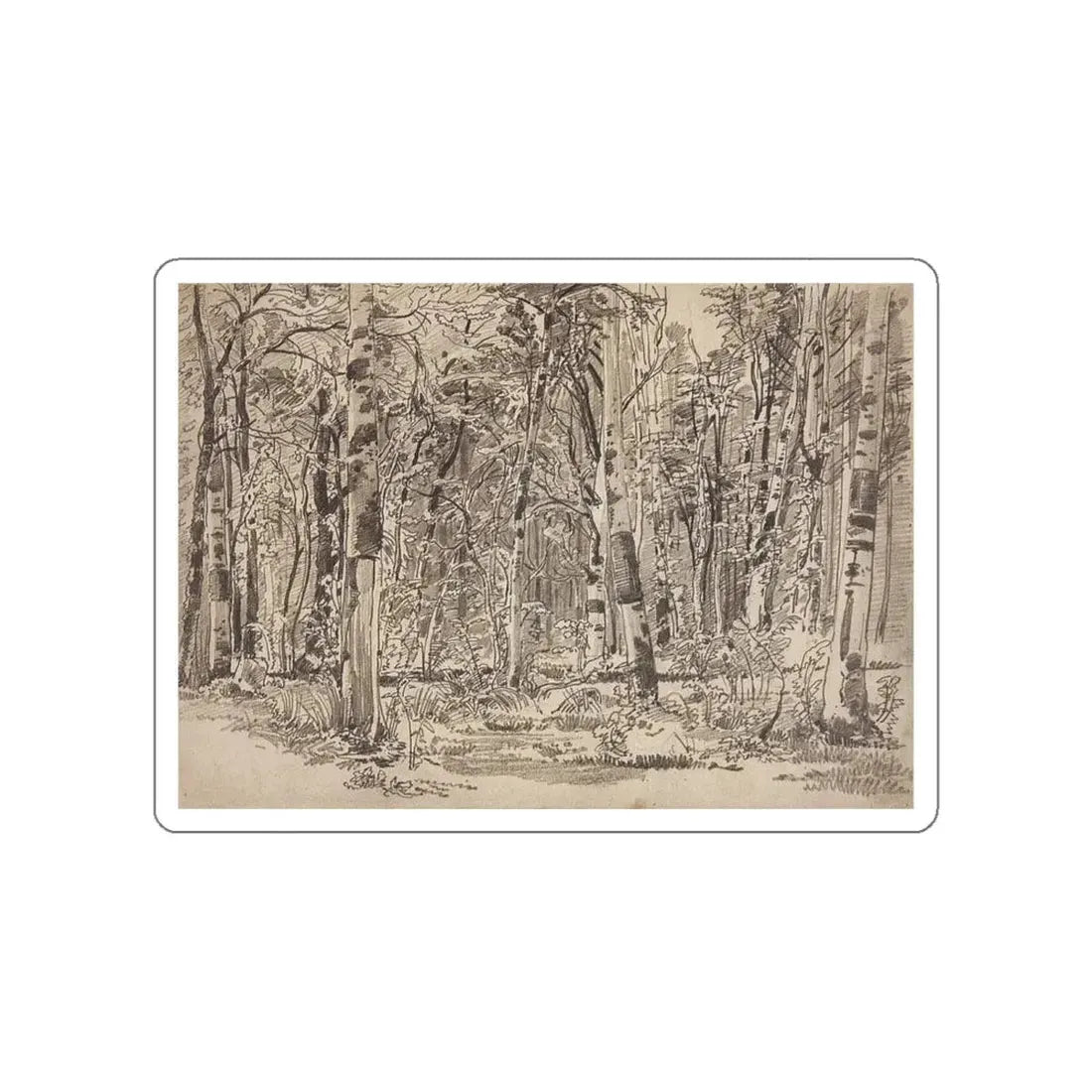 SHISKIN, Ivan Ivanovich - Birchwood 2 (Artwork) STICKER Vinyl Die-Cut Decal White Die-Cut 6 Inch - The Sticker Space