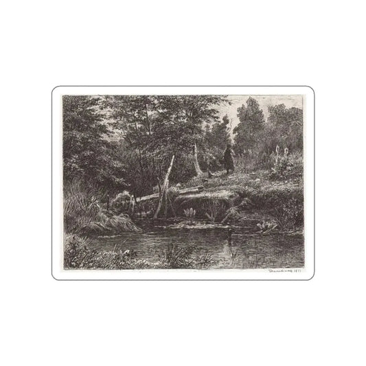 SHISKIN, Ivan Ivanovich - Bridge. 1873 (Artwork) STICKER Vinyl Die-Cut Decal White Die-Cut 2 Inch - The Sticker Space