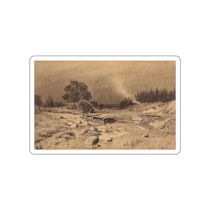 SHISKIN, Ivan Ivanovich - Bridge over the stream. 1870 (Artwork) STICKER Vinyl Die-Cut Decal White Die-Cut 2 Inch - The Sticker Space