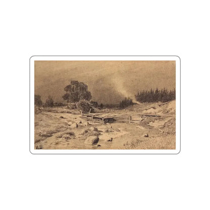 SHISKIN, Ivan Ivanovich - Bridge over the stream. 1870 (Artwork) STICKER Vinyl Die-Cut Decal White Die-Cut 3 Inch - The Sticker Space