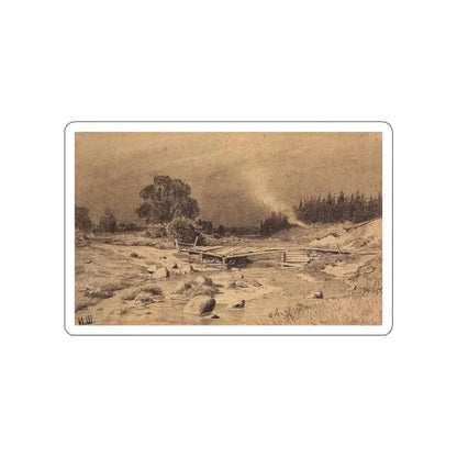 SHISKIN, Ivan Ivanovich - Bridge over the stream. 1870 (Artwork) STICKER Vinyl Die-Cut Decal White Die-Cut 4 Inch - The Sticker Space