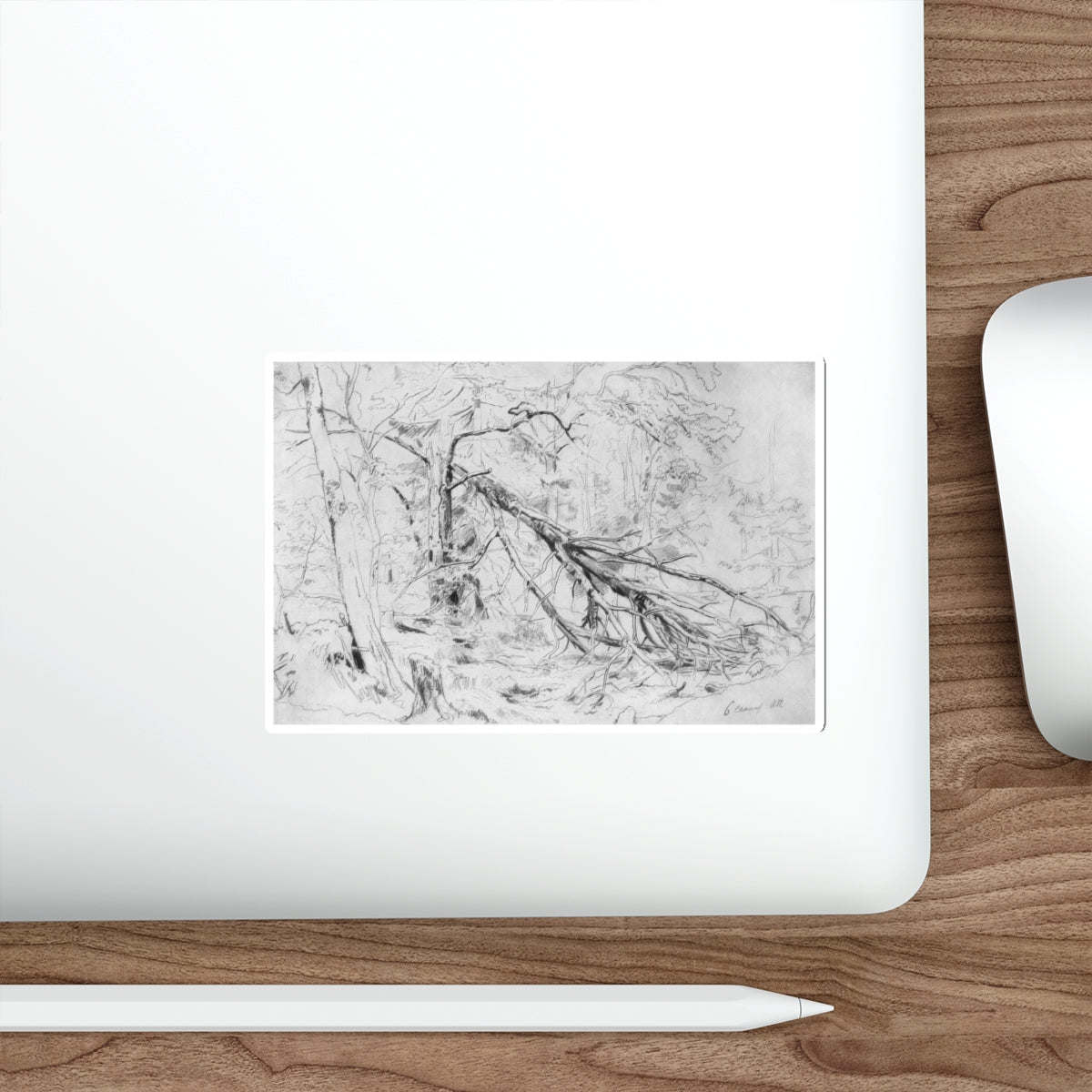 SHISKIN, Ivan Ivanovich - Broken Birch 1872 (Artwork) STICKER Vinyl Die-Cut Decal-The Sticker Space