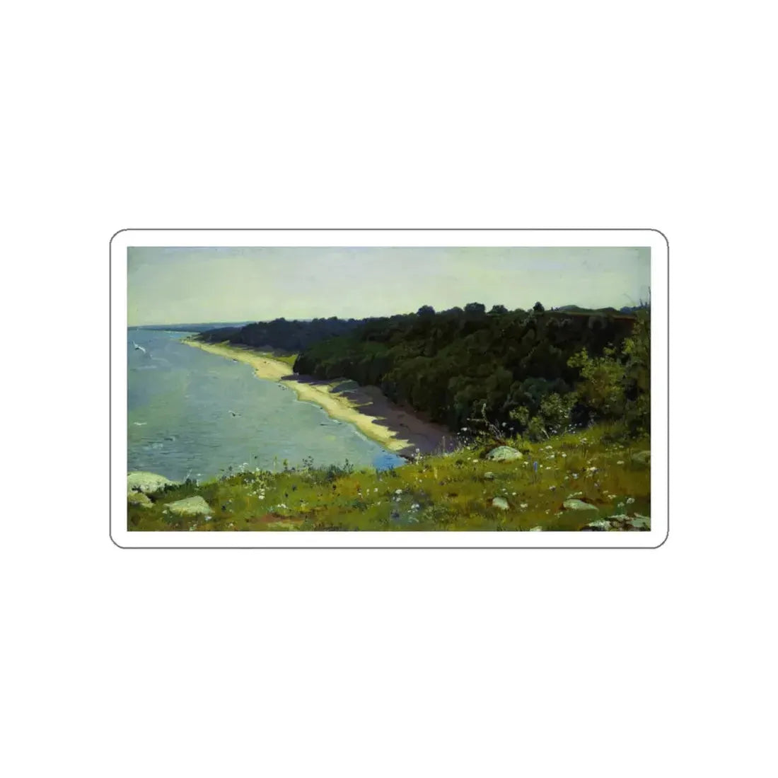 SHISKIN, Ivan Ivanovich - By the sea. Etude 1889 (Artwork) STICKER Vinyl Die-Cut Decal White Die-Cut 4 Inch - The Sticker Space