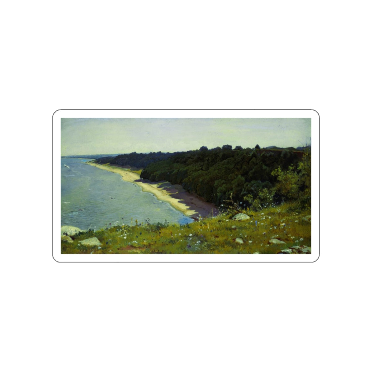 SHISKIN, Ivan Ivanovich - By the sea. Etude 1889 (Artwork) STICKER Vinyl Die-Cut Decal-White-The Sticker Space