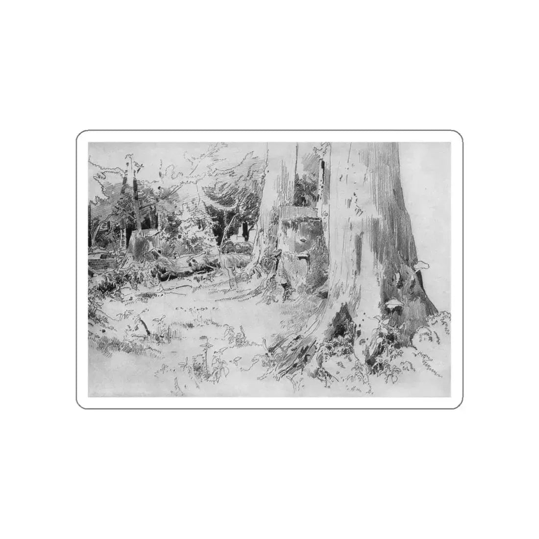 SHISKIN, Ivan Ivanovich - carved wood 1880 (Artwork) STICKER Vinyl Die-Cut Decal White Die-Cut 5 Inch - The Sticker Space