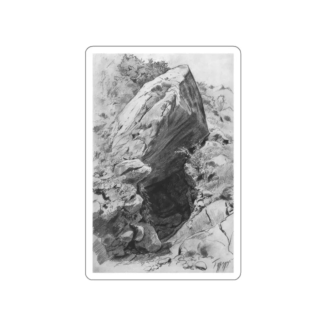 SHISKIN, Ivan Ivanovich - Cave in Gurzuf. 1879 (Artwork) STICKER Vinyl Die-Cut Decal White Die-Cut 6 Inch - The Sticker Space