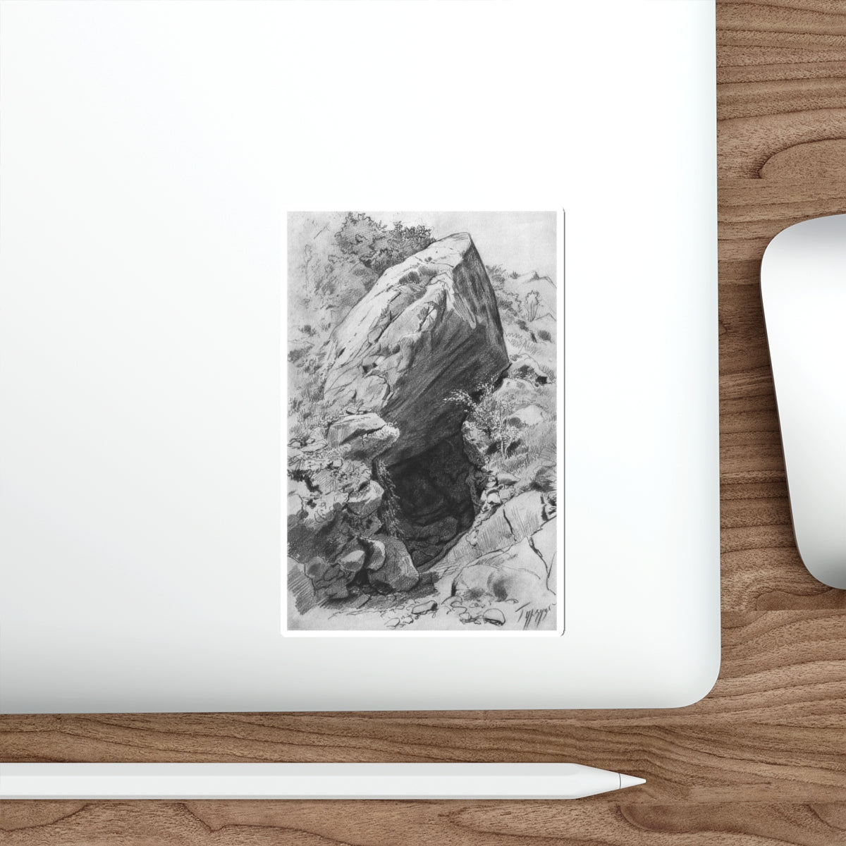 SHISKIN, Ivan Ivanovich - Cave in Gurzuf. 1879 (Artwork) STICKER Vinyl Die-Cut Decal-The Sticker Space