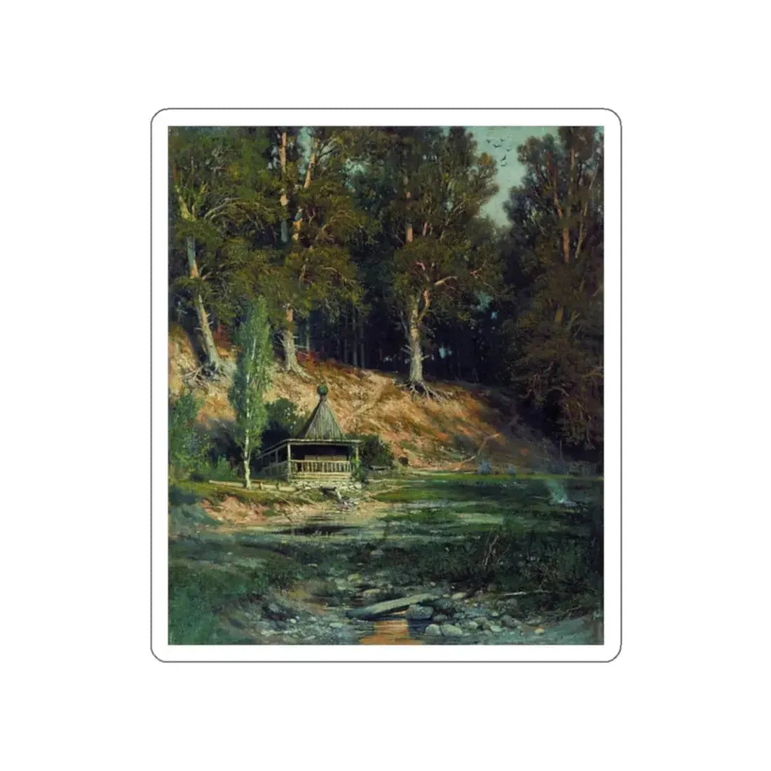 SHISKIN, Ivan Ivanovich - Chapel in the woods 1883 (Artwork) STICKER Vinyl Die-Cut Decal White Die-Cut 2 Inch - The Sticker Space