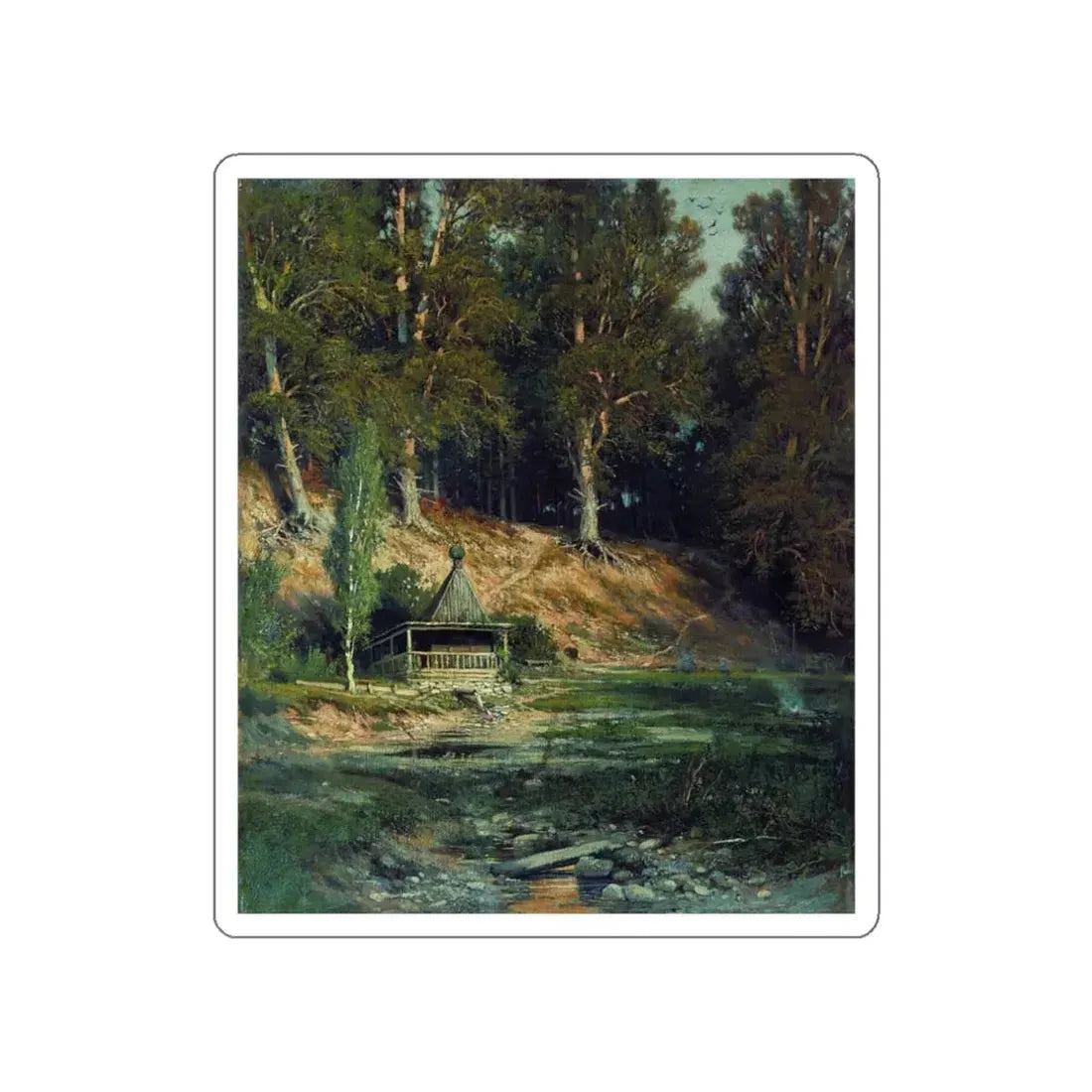 SHISKIN, Ivan Ivanovich - Chapel in the woods 1883 (Artwork) STICKER Vinyl Die-Cut Decal White Die-Cut 3 Inch - The Sticker Space