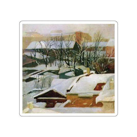 SHISKIN, Ivan Ivanovich - City roof in winter (Artwork) STICKER Vinyl Die-Cut Decal White Die-Cut 2 Inch - The Sticker Space