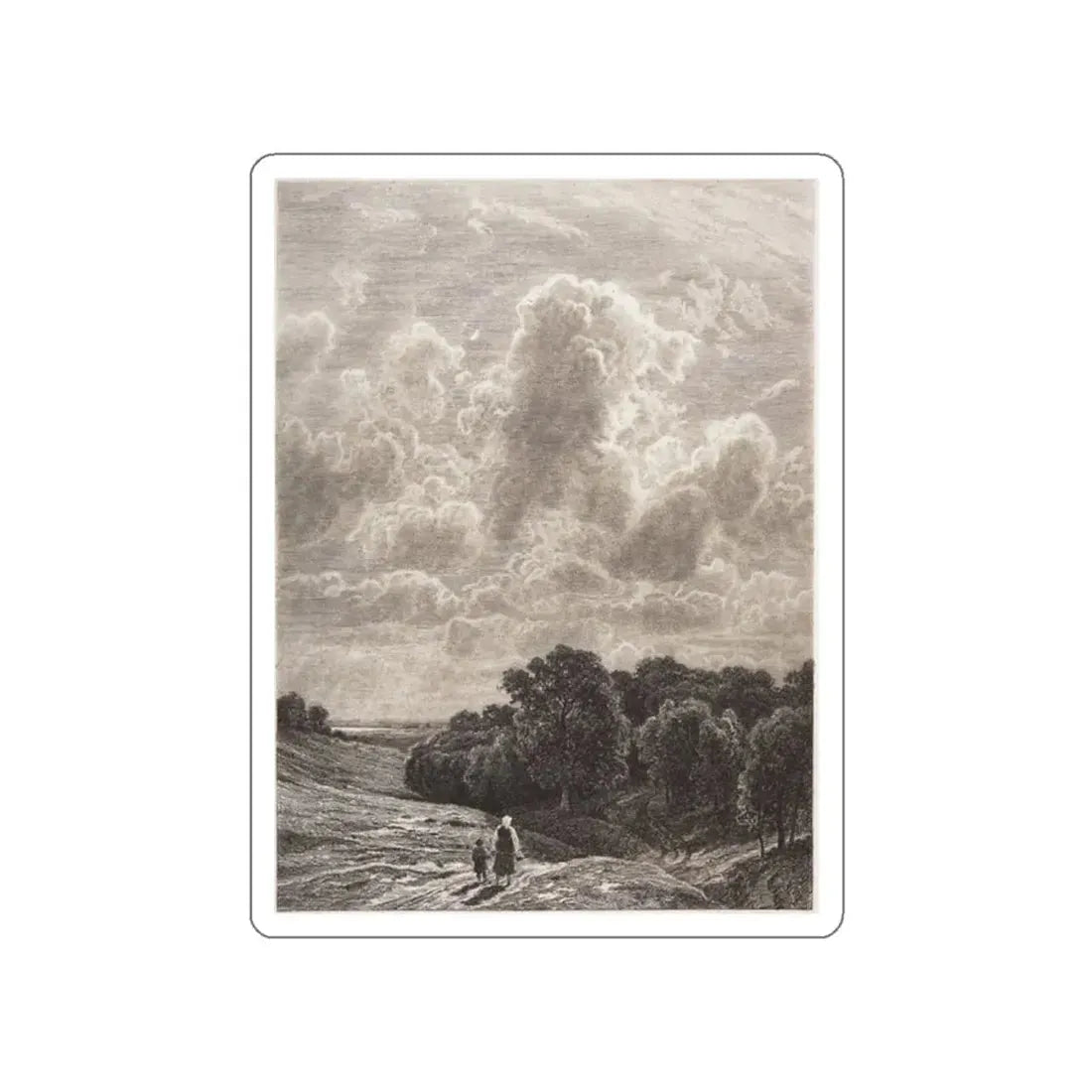 SHISKIN, Ivan Ivanovich - Clouds over the grove. 1878 (Artwork) STICKER Vinyl Die-Cut Decal - The Sticker Space