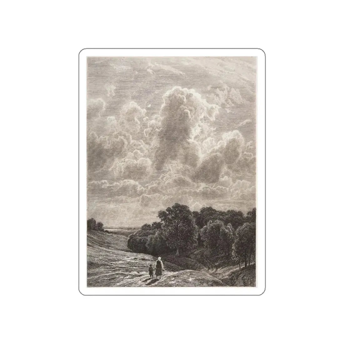 SHISKIN, Ivan Ivanovich - Clouds over the grove. 1878 (Artwork) STICKER Vinyl Die-Cut Decal White Die-Cut 3 Inch - The Sticker Space
