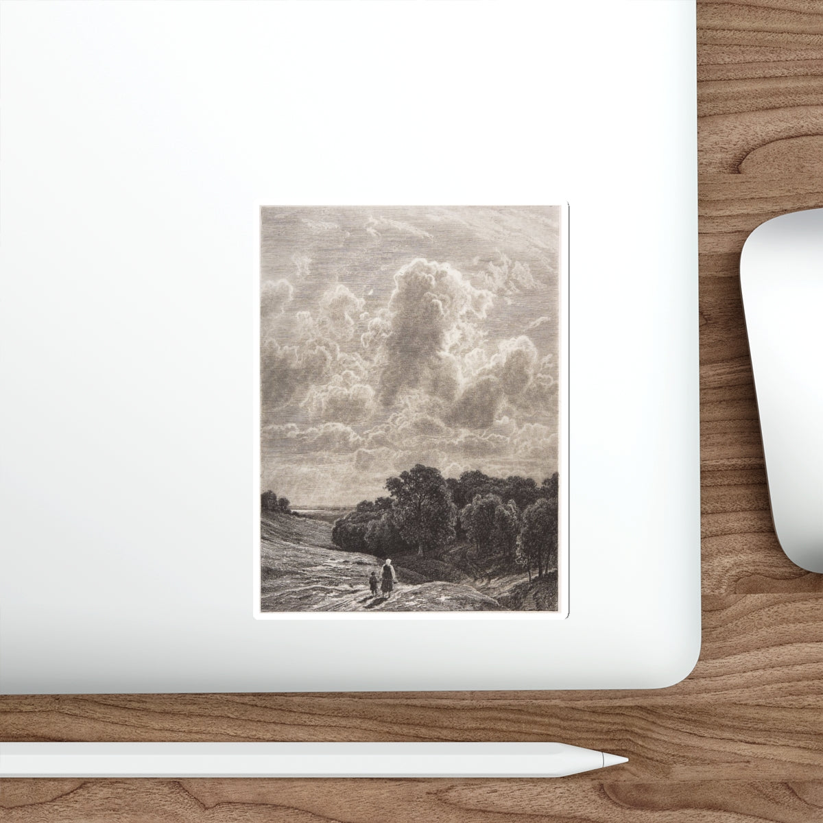 SHISKIN, Ivan Ivanovich - Clouds over the grove. 1878 (Artwork) STICKER Vinyl Die-Cut Decal-The Sticker Space