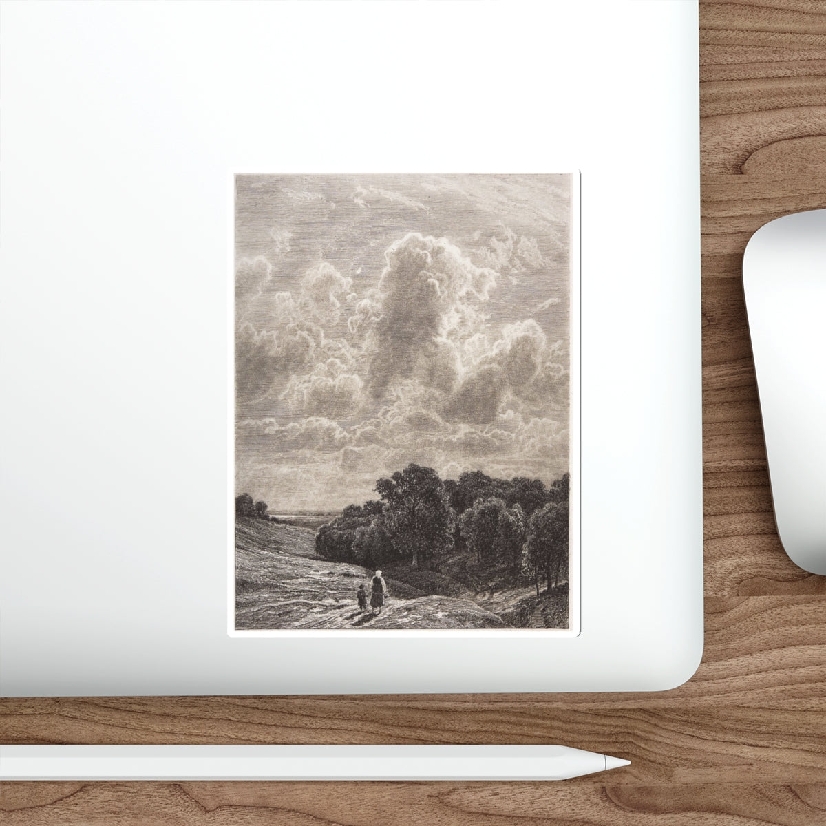 SHISKIN, Ivan Ivanovich - Clouds over the grove. 1878 (Artwork) STICKER Vinyl Die-Cut Decal-The Sticker Space