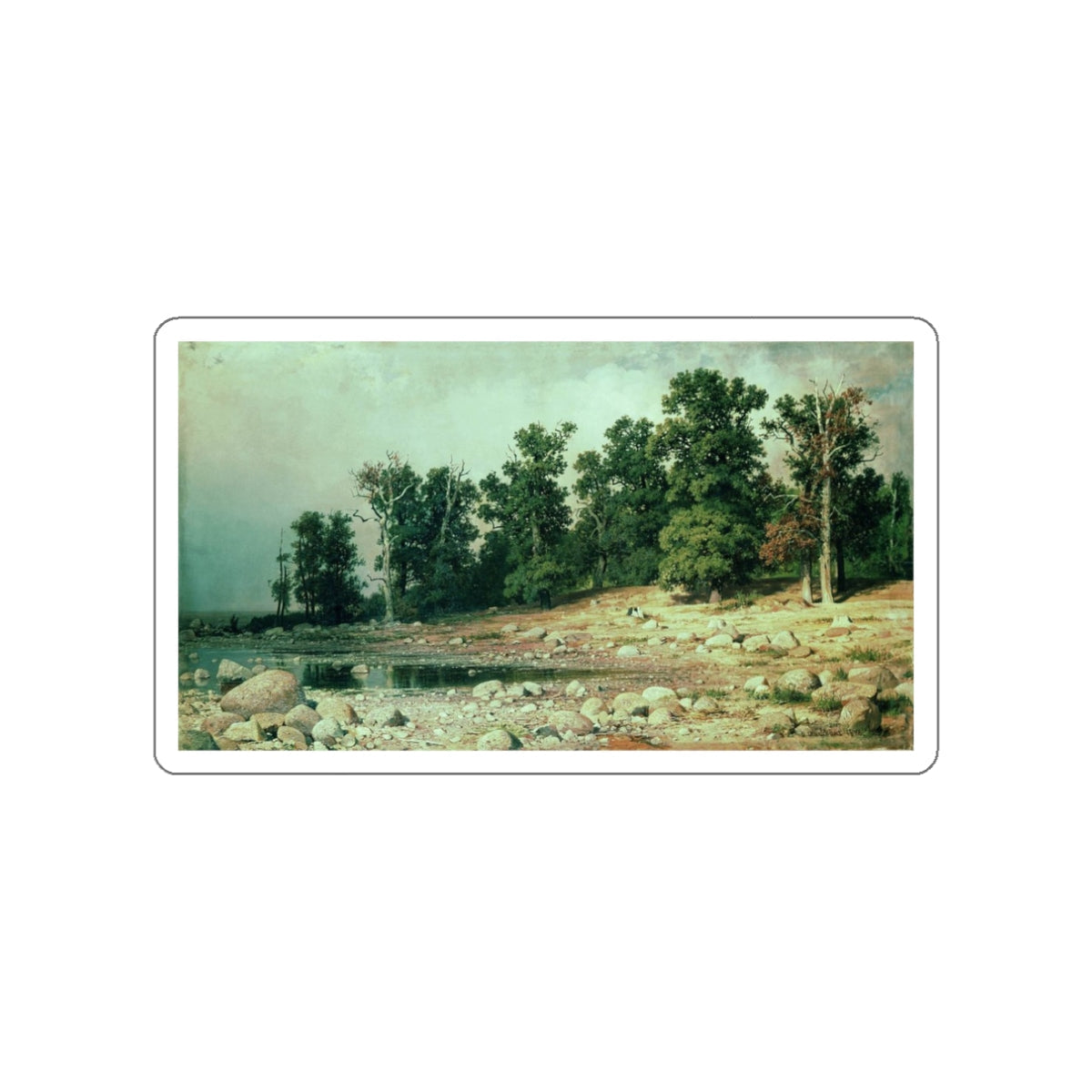 SHISKIN, Ivan Ivanovich - Coast Peter groves in Sestroretsk 1886 (Artwork) STICKER Vinyl Die-Cut Decal-White-The Sticker Space