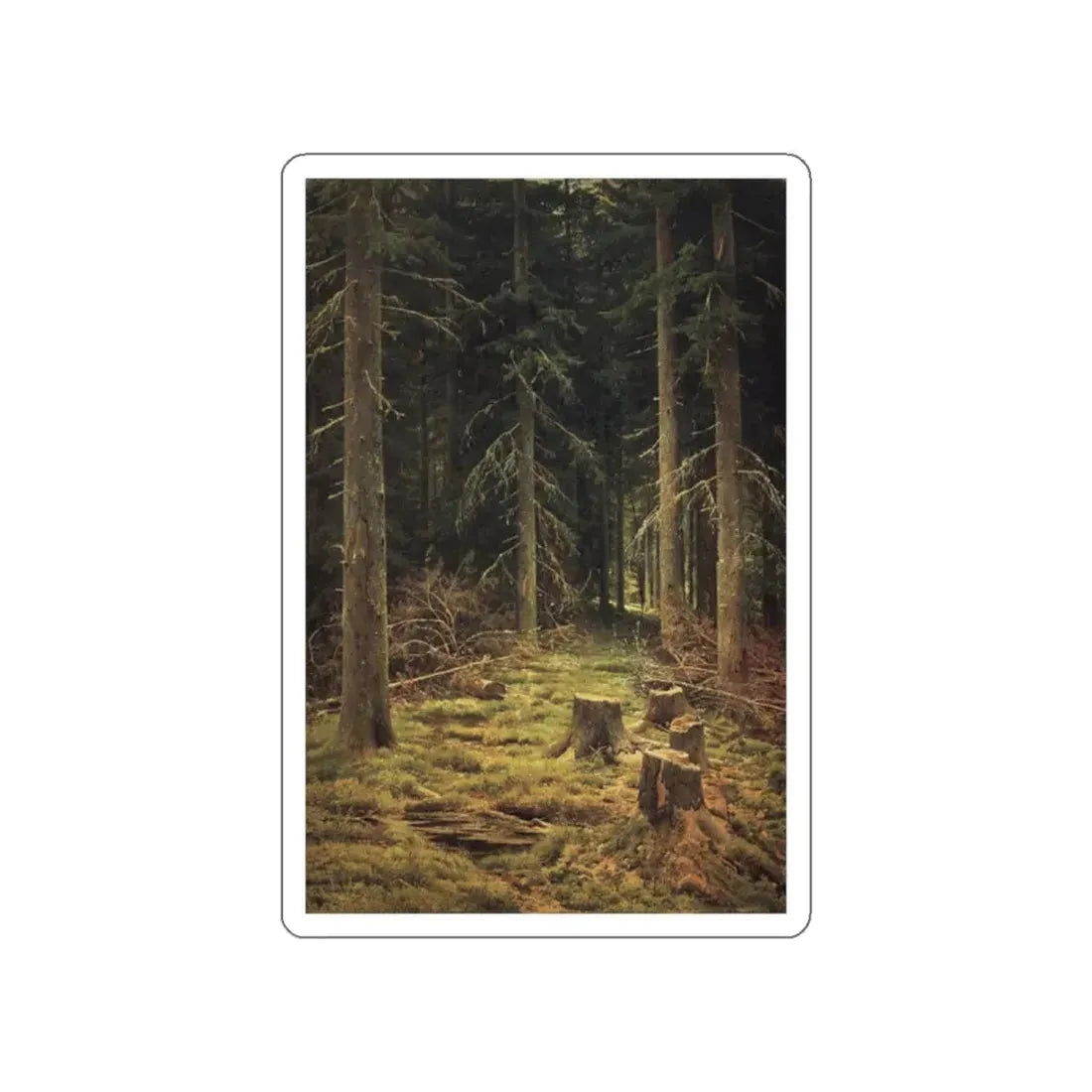 SHISKIN, Ivan Ivanovich - Coniferous Forest 144h98 1873 (Artwork) STICKER Vinyl Die-Cut Decal White Die-Cut 2 Inch - The Sticker Space