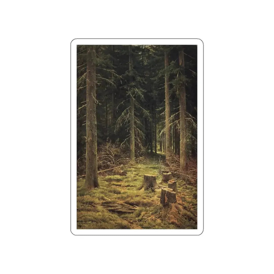 SHISKIN, Ivan Ivanovich - Coniferous Forest 144h98 1873 (Artwork) STICKER Vinyl Die-Cut Decal White Die-Cut 3 Inch - The Sticker Space