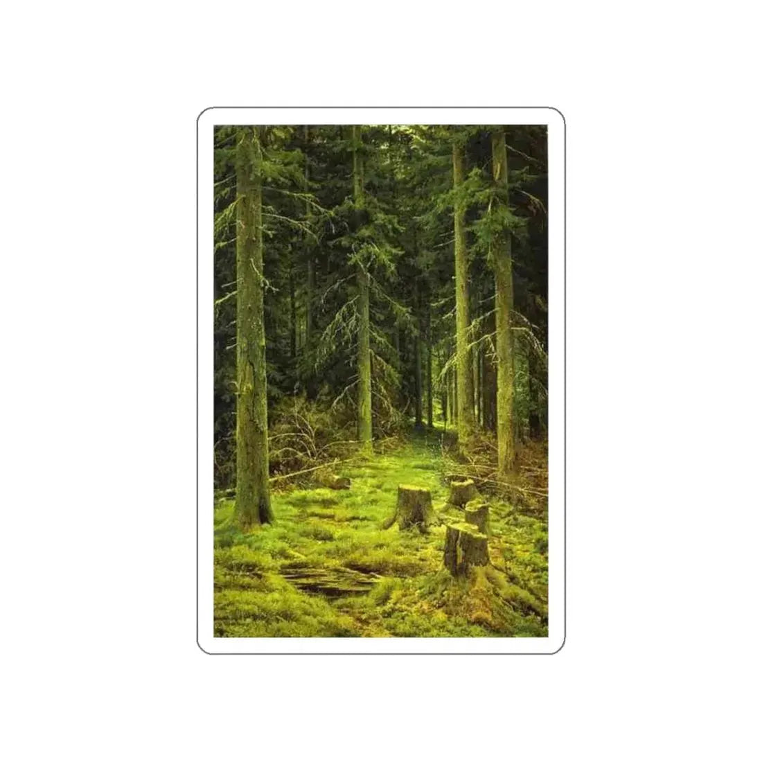 SHISKIN, Ivan Ivanovich - Coniferous Forest. 1873 (Artwork) STICKER Vinyl Die-Cut Decal White Die-Cut 4 Inch - The Sticker Space