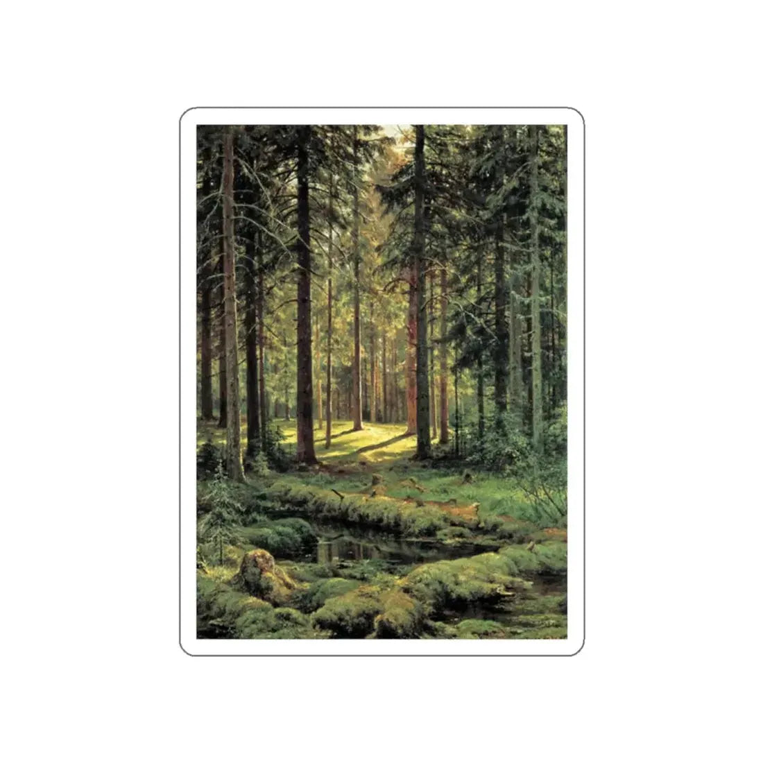 SHISKIN, Ivan Ivanovich - Coniferous Forest. Sunny Day 1895 (Artwork) STICKER Vinyl Die-Cut Decal White Die-Cut 2 Inch - The Sticker Space