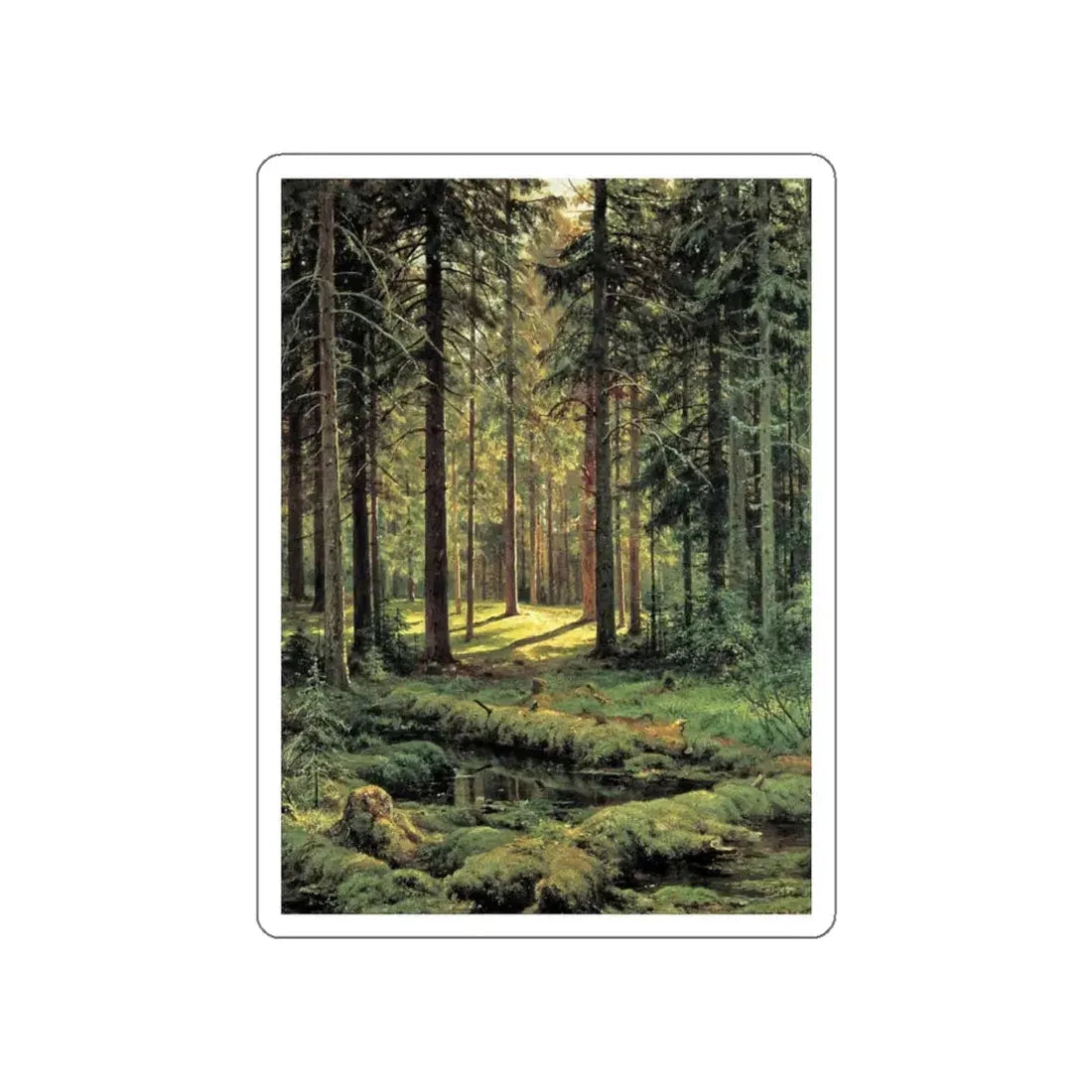 SHISKIN, Ivan Ivanovich - Coniferous Forest. Sunny Day 1895 (Artwork) STICKER Vinyl Die-Cut Decal White Die-Cut 5 Inch - The Sticker Space