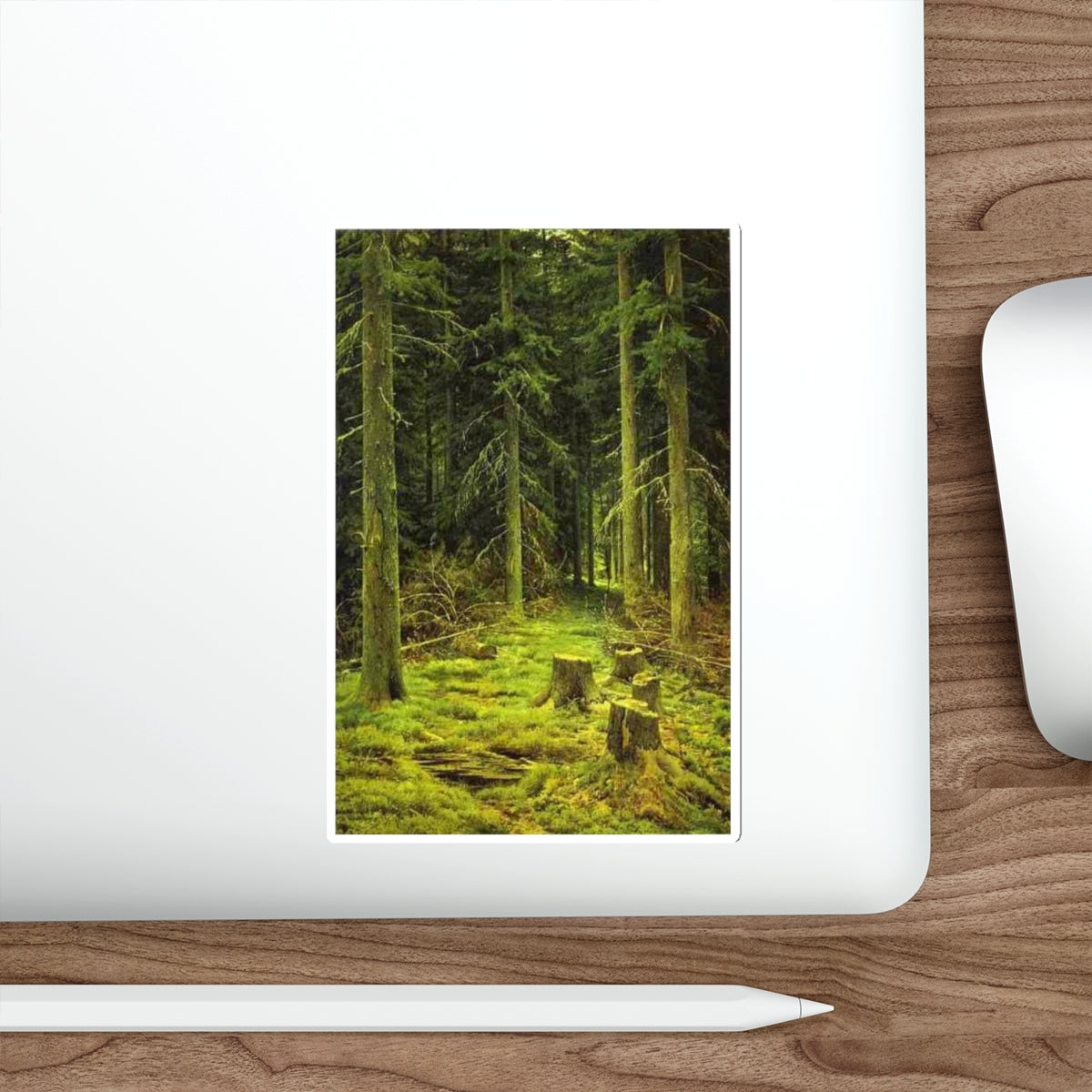 SHISKIN, Ivan Ivanovich - Coniferous Forest. 1873 (Artwork) STICKER Vinyl Die-Cut Decal-The Sticker Space