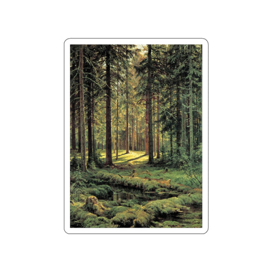 SHISKIN, Ivan Ivanovich - Coniferous Forest. Sunny Day 1895 (Artwork) STICKER Vinyl Die-Cut Decal-White-The Sticker Space