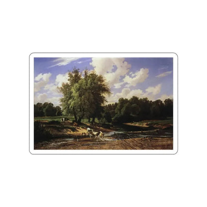 SHISKIN, Ivan Ivanovich - Cows at a Watering. 1867 (Artwork) STICKER Vinyl Die-Cut Decal White Die-Cut 3 Inch - The Sticker Space