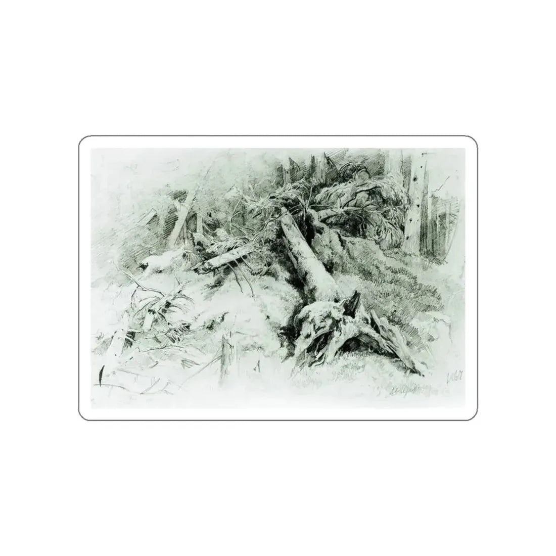 SHISKIN, Ivan Ivanovich - deadfall 1867 (Artwork) STICKER Vinyl Die-Cut Decal White Die-Cut 4 Inch - The Sticker Space