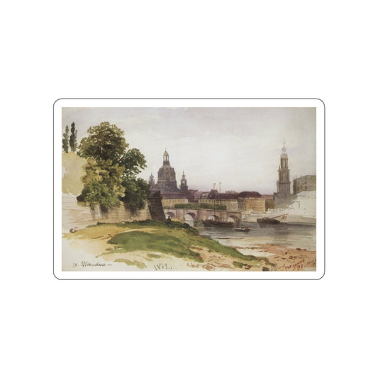 SHISKIN, Ivan Ivanovich - Dresden. Bridge of Augustus. 1862 (Artwork) STICKER Vinyl Die-Cut Decal-White-The Sticker Space