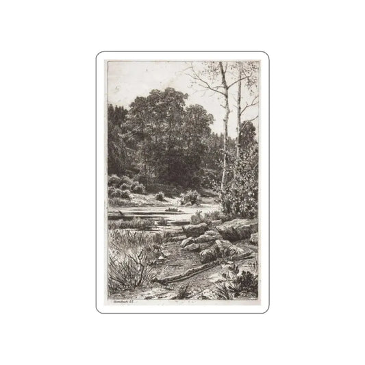 SHISKIN, Ivan Ivanovich - Dry birch trees. 1888 (Artwork) STICKER Vinyl Die-Cut Decal White Die-Cut 2 Inch - The Sticker Space