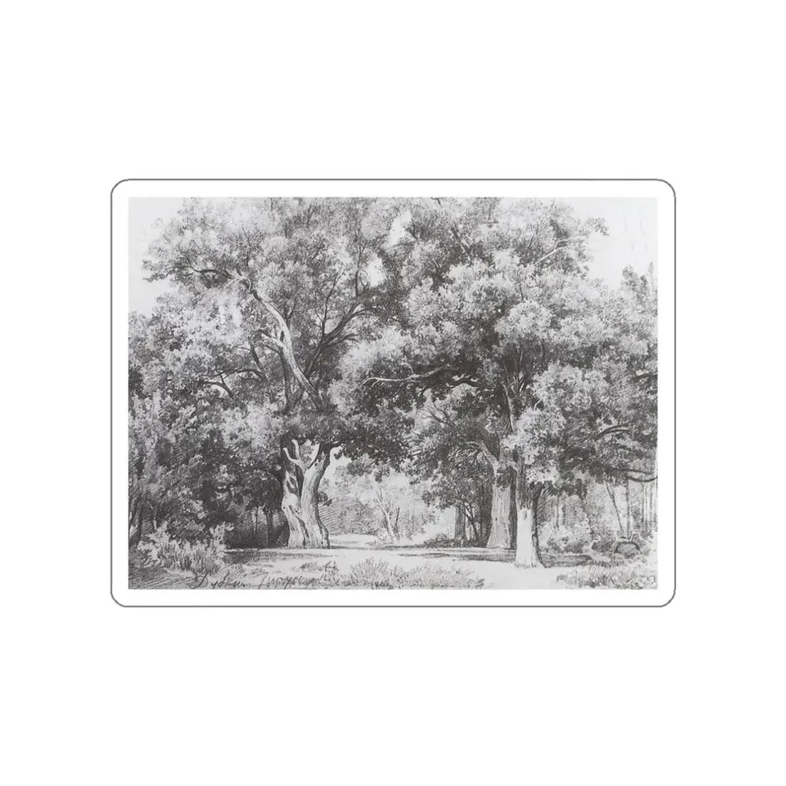 SHISKIN, Ivan Ivanovich - Dubky. 1857 (Artwork) STICKER Vinyl Die-Cut Decal White Die-Cut 3 Inch - The Sticker Space