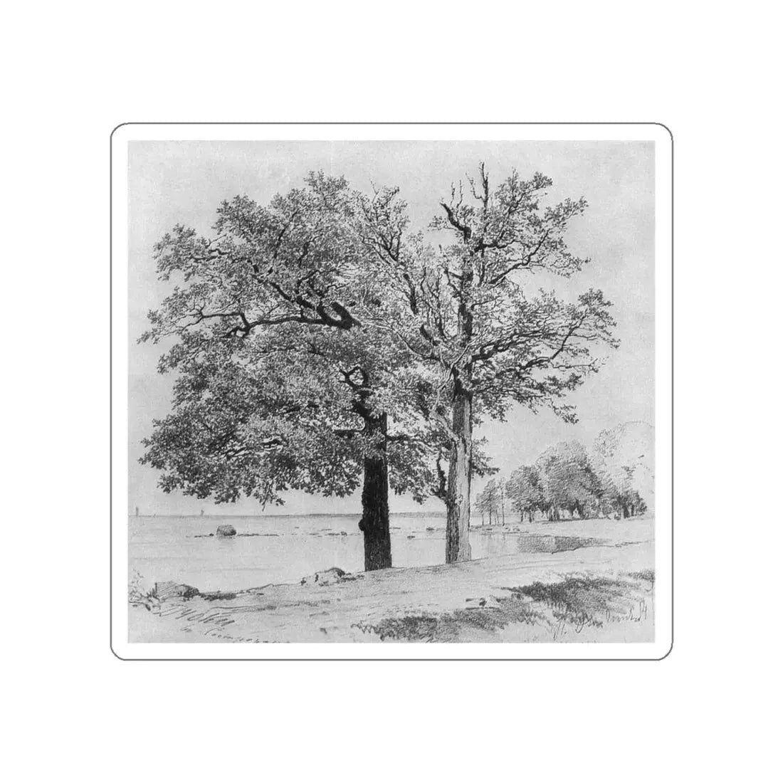 SHISKIN, Ivan Ivanovich - Dubky in Sestroretsk. 1880 (Artwork) STICKER Vinyl Die-Cut Decal White Die-Cut 4 Inch - The Sticker Space