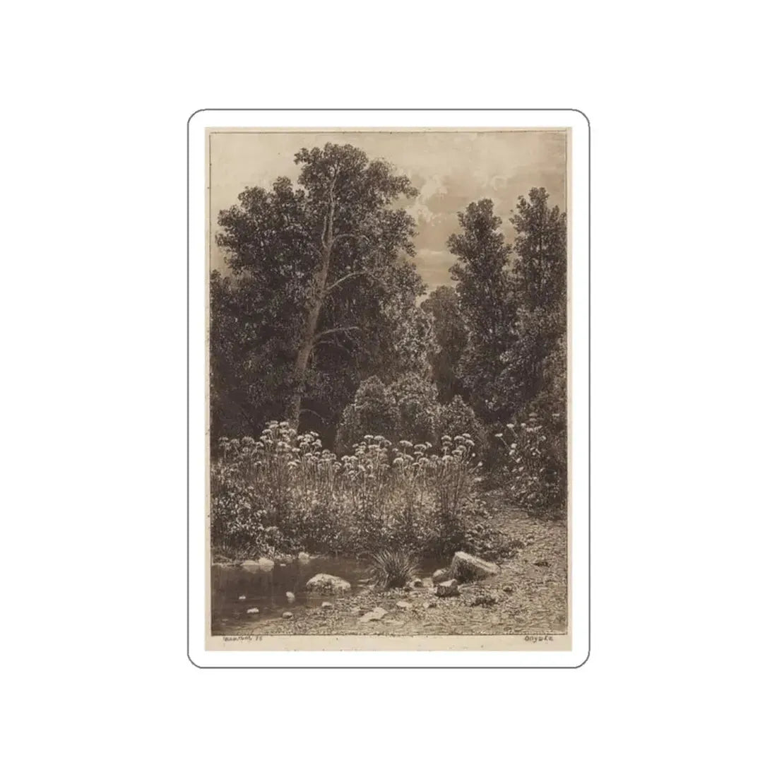 SHISKIN, Ivan Ivanovich - Edge. 1885 (Artwork) STICKER Vinyl Die-Cut Decal White Die-Cut 2 Inch - The Sticker Space