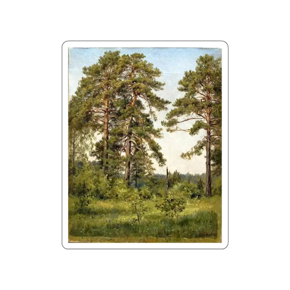 SHISKIN, Ivan Ivanovich - Edge of pine forest (Artwork) STICKER Vinyl Die-Cut Decal White Die-Cut 5 Inch - The Sticker Space