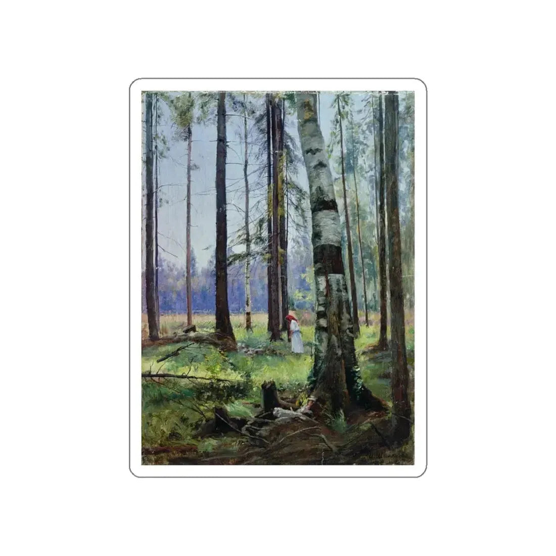 SHISKIN, Ivan Ivanovich - Edge of the Forest 1870 (Artwork) STICKER Vinyl Die-Cut Decal White Die-Cut 5 Inch - The Sticker Space