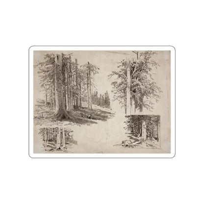 SHISKIN, Ivan Ivanovich - Etudes trees. 1880 (Artwork) STICKER Vinyl Die-Cut Decal White Die-Cut 2 Inch - The Sticker Space