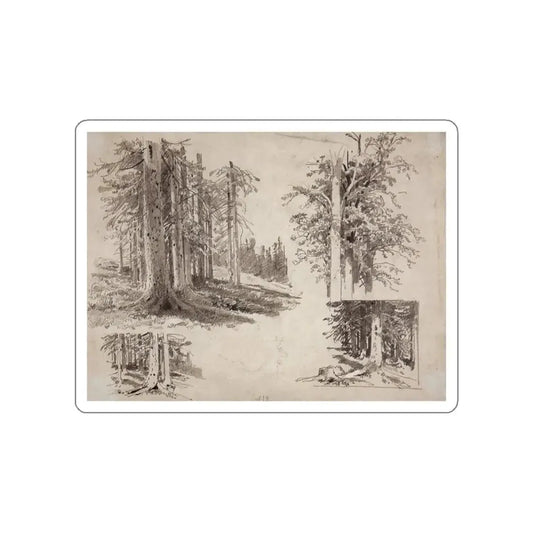 SHISKIN, Ivan Ivanovich - Etudes trees. 1880 (Artwork) STICKER Vinyl Die-Cut Decal White Die-Cut 2 Inch - The Sticker Space