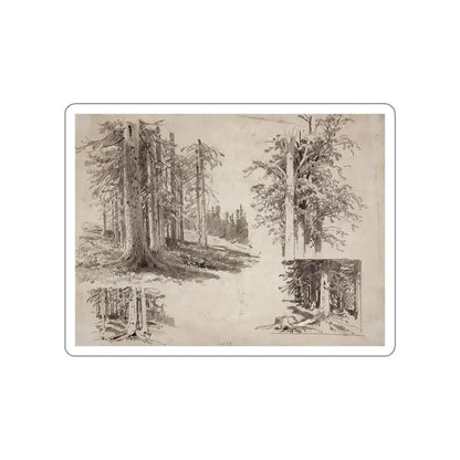 SHISKIN, Ivan Ivanovich - Etudes trees. 1880 (Artwork) STICKER Vinyl Die-Cut Decal White Die-Cut 3 Inch - The Sticker Space