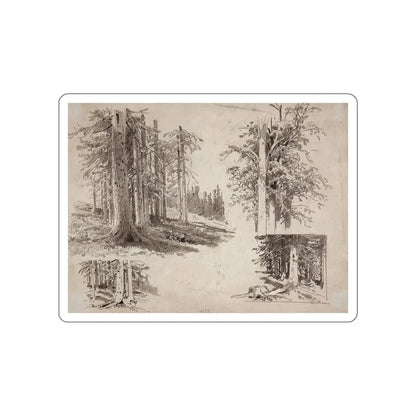 SHISKIN, Ivan Ivanovich - Etudes trees. 1880 (Artwork) STICKER Vinyl Die-Cut Decal White Die-Cut 5 Inch - The Sticker Space