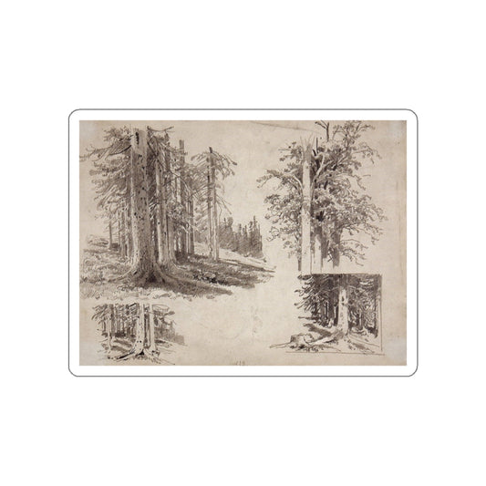 SHISKIN, Ivan Ivanovich - Etudes trees. 1880 (Artwork) STICKER Vinyl Die-Cut Decal-White-The Sticker Space