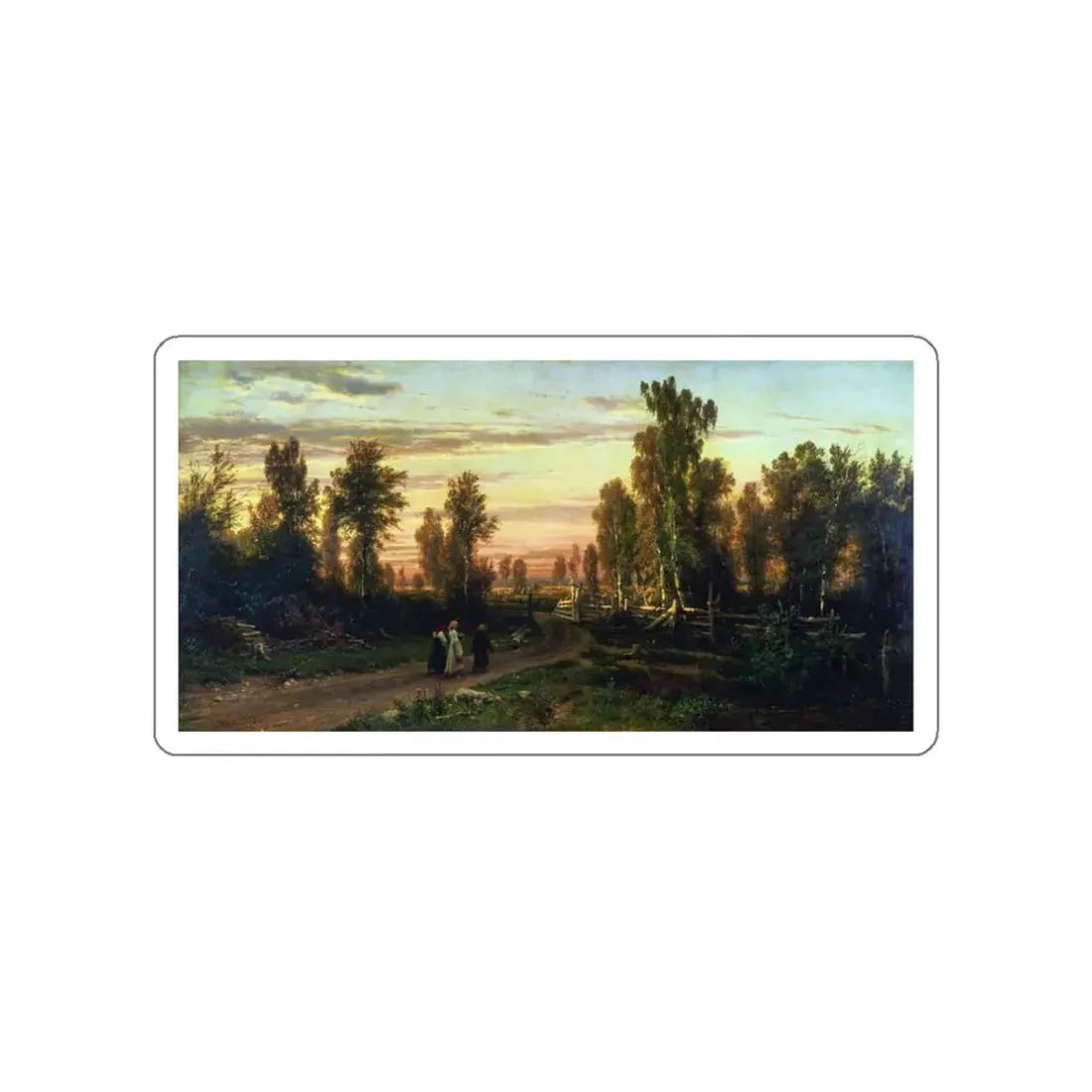 SHISKIN, Ivan Ivanovich - Evening 1871 (Artwork) STICKER Vinyl Die-Cut Decal White Die-Cut 3 Inch - The Sticker Space