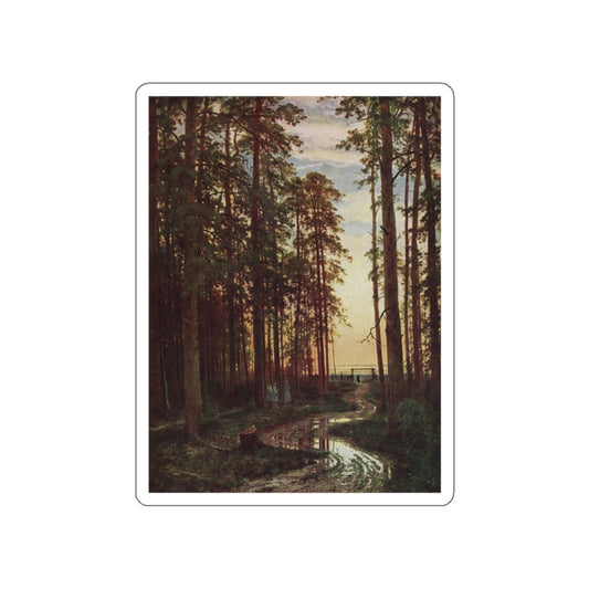 SHISKIN, Ivan Ivanovich - Evening in a pine forest (Artwork) STICKER Vinyl Die-Cut Decal-White-The Sticker Space