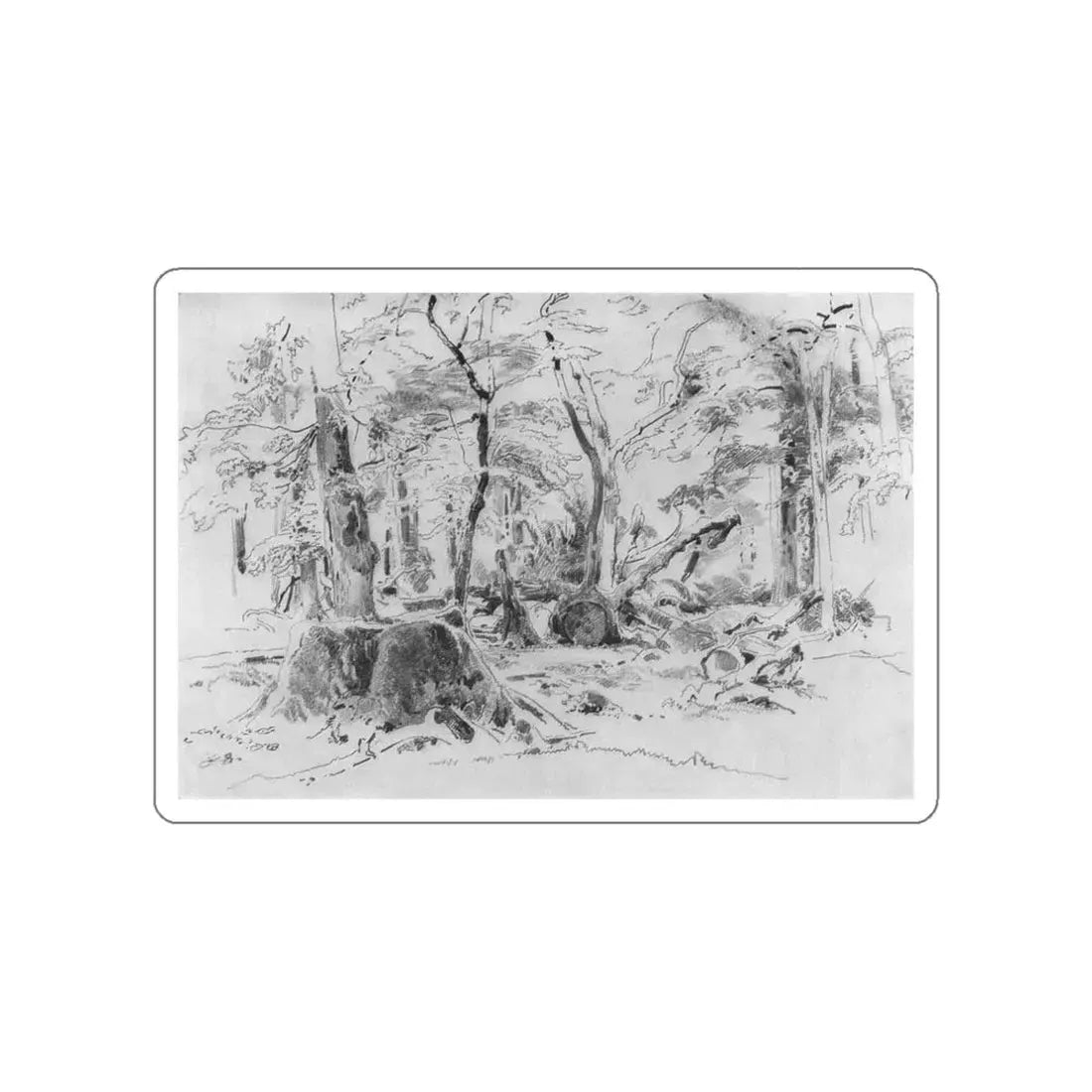 SHISKIN, Ivan Ivanovich - felled tree 1870 (Artwork) STICKER Vinyl Die-Cut Decal White Die-Cut 3 Inch - The Sticker Space