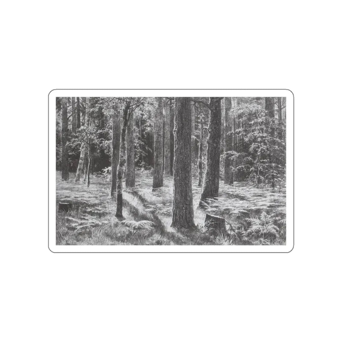 SHISKIN, Ivan Ivanovich - fern. 1886 (Artwork) STICKER Vinyl Die-Cut Decal White Die-Cut 4 Inch - The Sticker Space