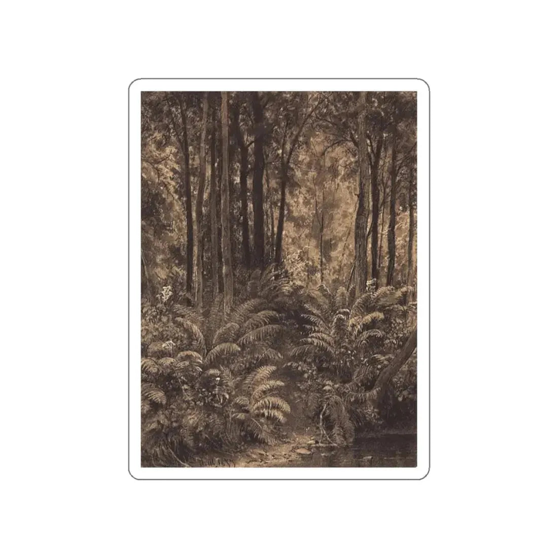 SHISKIN, Ivan Ivanovich - Ferns in the woods. 1877 (Artwork) STICKER Vinyl Die-Cut Decal White Die-Cut 2 Inch - The Sticker Space