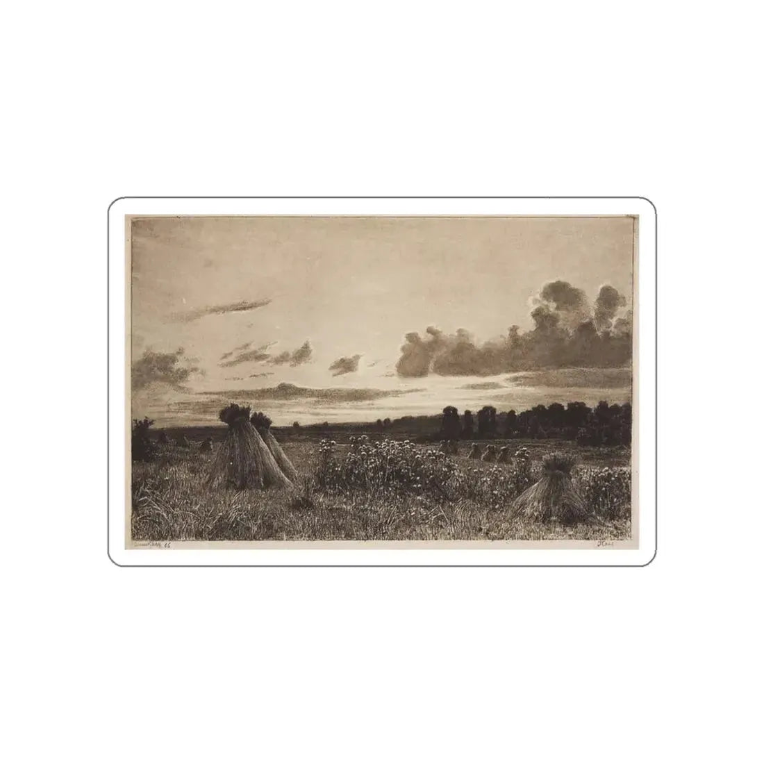 SHISKIN, Ivan Ivanovich - Field. 1886 (Artwork) STICKER Vinyl Die-Cut Decal White Die-Cut 3 Inch - The Sticker Space