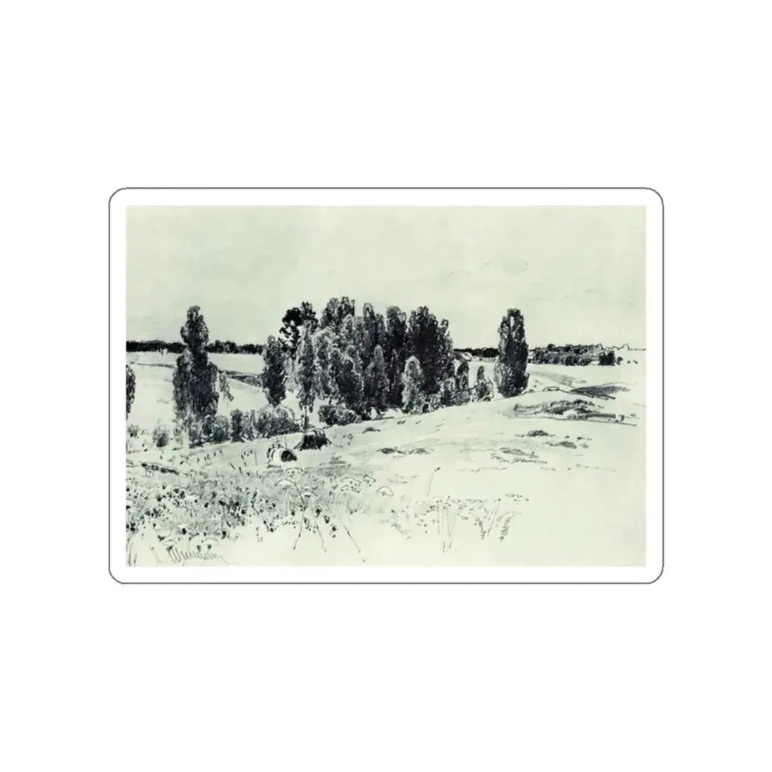 SHISKIN, Ivan Ivanovich - Fields and groves of 1880 (Artwork) STICKER Vinyl Die-Cut Decal White Die-Cut 2 Inch - The Sticker Space