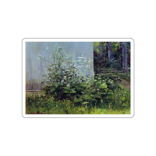 SHISKIN, Ivan Ivanovich - Flowers fence. Mid-1880 (Artwork) STICKER Vinyl Die-Cut Decal-White-The Sticker Space