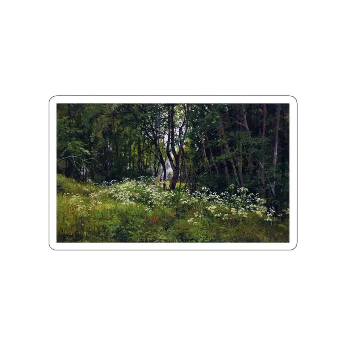 SHISKIN, Ivan Ivanovich - Flowers on the edge of the forest in 1893 (Artwork) STICKER Vinyl Die-Cut Decal White Die-Cut 3 Inch - The Sticker Space